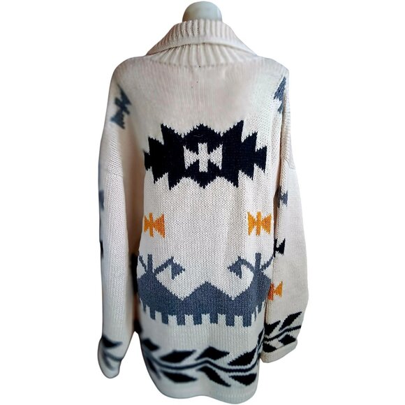 XL Vintage Women's Sweater Peru Wool Knit Cardigan Jacket Southwestern Coleccion - Picture 1 of 9